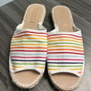 Colorful Striped Espadrille Slides